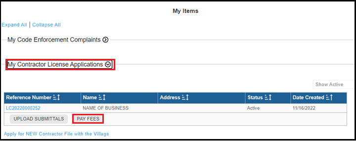 Contractor Reg My Items 7
