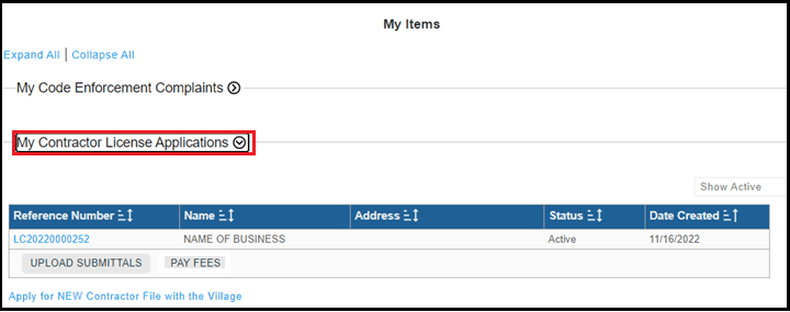 Contractor Reg My Items 72