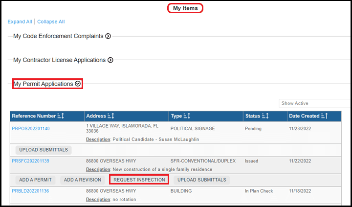 Request Inspection Button 2