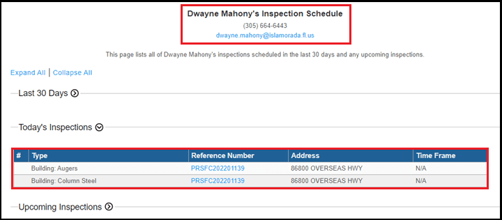 Inspector Schedule 9